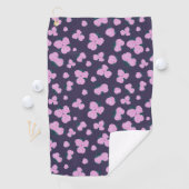 Vintage dark purple florals golfhanddoek (Insitu)