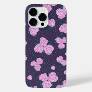 Vintage dark purple florals iPhone 14 pro max hoesje