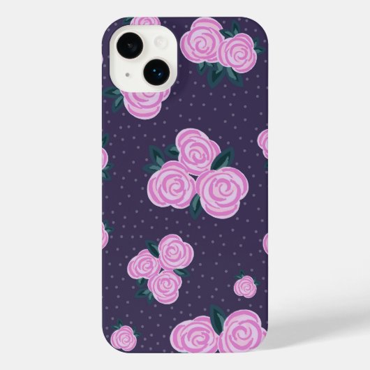 Vintage dark purple florals iPhone hoesje (Achterkant)