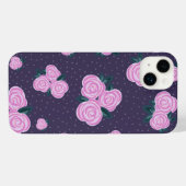 Vintage dark purple florals iPhone hoesje (Achterkant horizontaal)