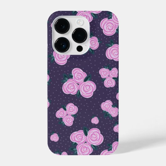 Vintage dark purple florals iPhone hoesje (Achterkant)