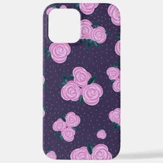 Vintage dark purple florals iPhone 12 pro max hoesje