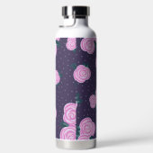 Vintage dark purple florals waterfles (Rechts)