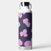 Vintage dark purple florals waterfles (Voorkant)