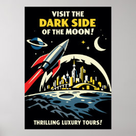 Vintage Dark Side of Moon Poster Art Deco Reizen