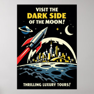 Vintage Dark Side of Moon Poster Art Deco Reizen