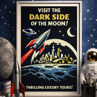 Vintage Dark Side of Moon Poster Art Deco Reizen
