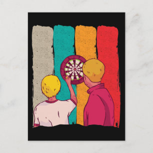 Vintage Dart Lover zoon Darts Briefkaart
