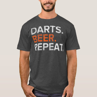 Vintage Darts Beer Repeat Funny Distressed T-shirt