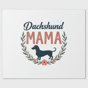 Vintage Daschund Moeder Bloemige Hond Liefhebber V Cadeaupapier