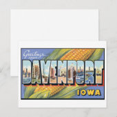 Vintage Davenport, Briefkaart Iowa (Voorkant / Achterkant)