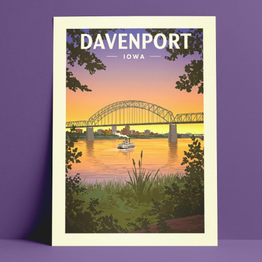 Vintage Davenport Iowa Briefkaart