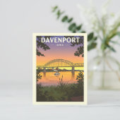 Vintage Davenport Iowa Briefkaart (Staand voorkant)