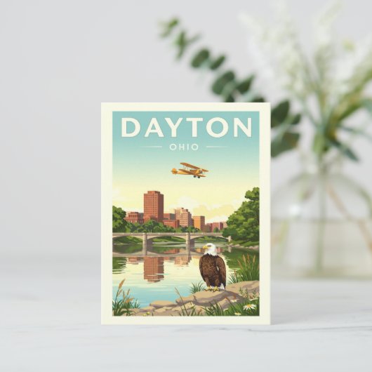 Vintage Dayton Ohio Briefkaart (Staand voorkant)