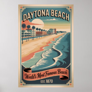 Vintage Daytona Beach Florida Retro Reisposter Poster