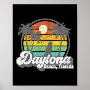 Vintage Daytona Beach Florida Surfen Retro 70's S Poster