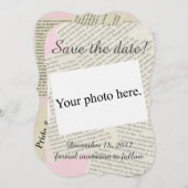 Vintage "De datum opslaan" Save The Date (Voorkant / Achterkant)