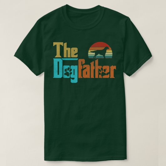 Vintage De dogfather Flatcoated Retriever Eeigen T-shirt (Design voorkant)