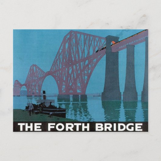 Vintage de Forth Bridge Briefkaart (Voorkant)