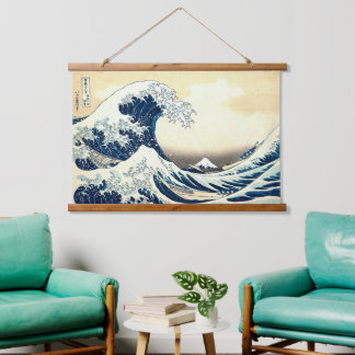 Vintage De Grote Golf van Kanagawa Hangend Wandkleed