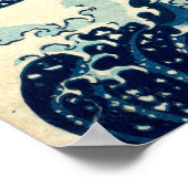 Vintage De Grote Golf van Kanagawa Poster (Hoek)