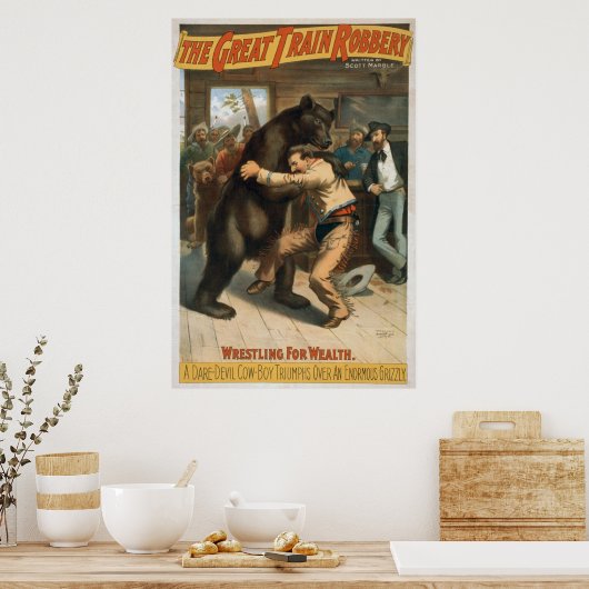 Vintage De Grote Train Overval Poster (Keuken)