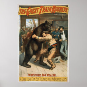 Vintage De Grote Train Overval Poster