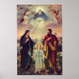 vintage de heilige familie, Jezus christ, Josef, M Poster