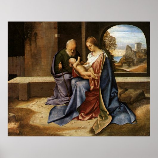 vintage de Heilige Familie, Jezus Christus, Jozef, Poster (Voorkant)