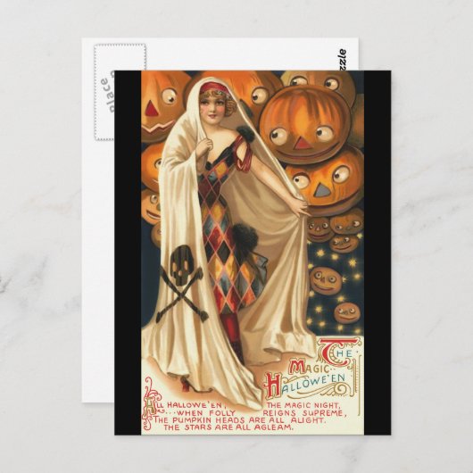 Vintage de Magic Halloween Briefkaart (Voorkant / Achterkant)