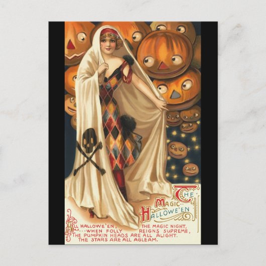 Vintage de Magic Halloween Briefkaart (Voorkant)