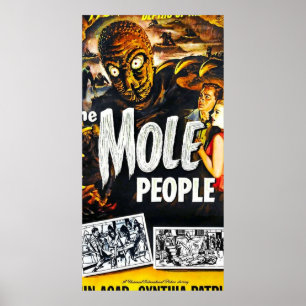 Vintage de Mole People Horror Movie Poster