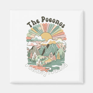 Vintage De Poconos Pennsylvania Bergen Wandelen Magneet