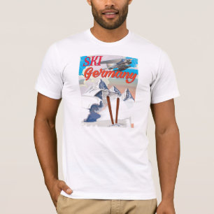 Vintage de reisposter van Duitsland van de ski T-shirt