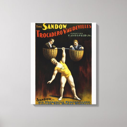Vintage de Sandow Trocadero Vaudevilles Canvas Afdruk (Voorkant)