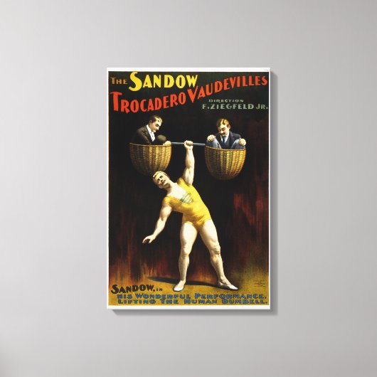 Vintage de Sandow Trocadero Vaudevilles Canvas Afdruk (Voorkant)