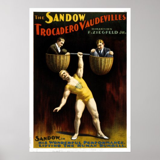 Vintage de Sandow Trocadero Vaudevilles Poster (Voorkant)