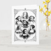 Vintage - de Vrouwen van Henry VIII & Zes, Kaart (Gele Bloem)