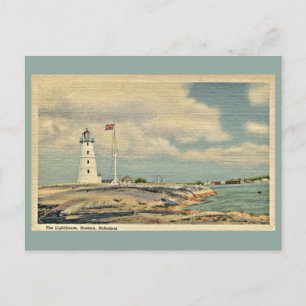 Vintage de vuurtoren, Nassau Bahamas Briefkaart