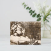 Vintage de Wekelijkse 1865 Kerstman van Thomas Feestdagenkaart (Staand voorkant)
