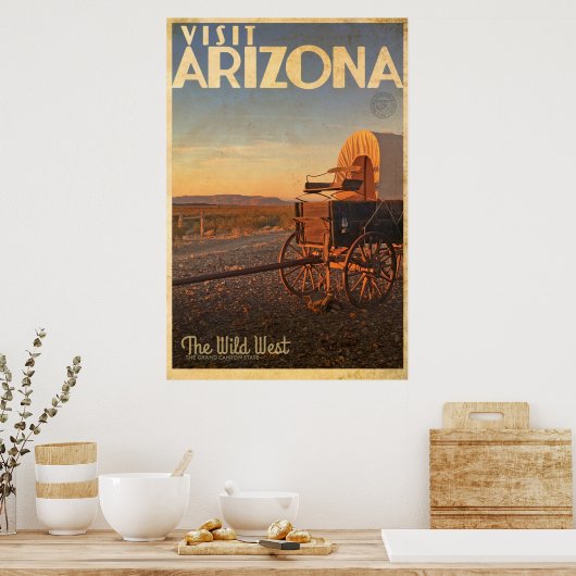 Vintage de Wilde West Travel poster (Keuken)
