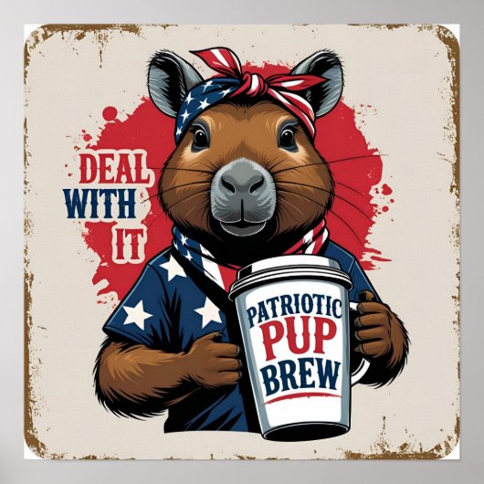 Vintage 'Deal With It' Attitude Poster (Voorkant)