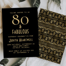 Vintage Deco 80 en Fabulous Zwart 80ste Verjaardag