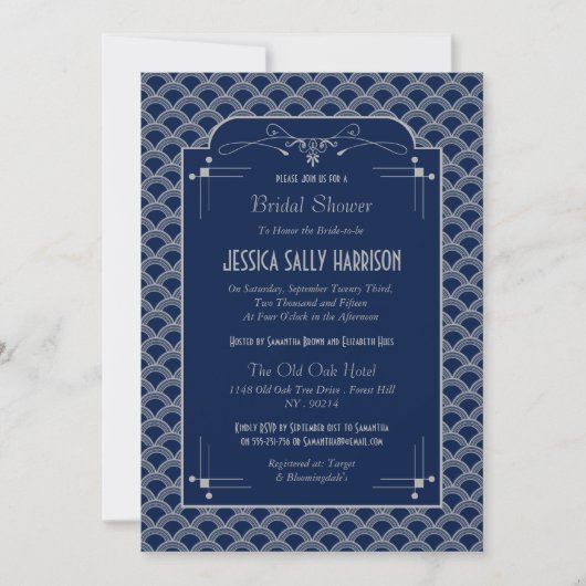 Vintage Deco Gatsby Vrijgezellenfeest 1920 Kaart (Voorkant)