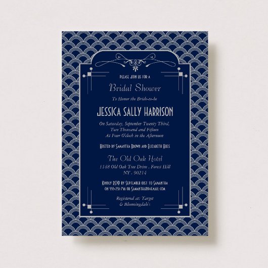 Vintage Deco Gatsby Vrijgezellenfeest 1920 Kaart