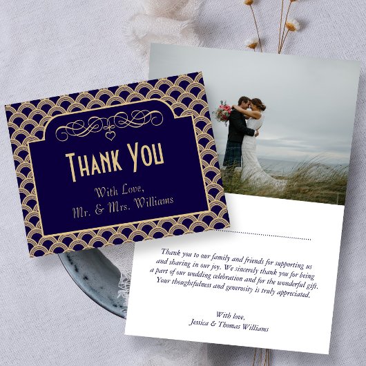 Vintage Deco Gatsby Wedding Collectie 1920 Bedankkaart