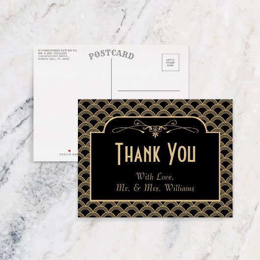 Vintage Deco Gatsby Wedding Collectie 1920 Briefkaart