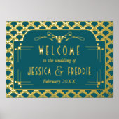 Vintage Deco Gatsby Wedding Collectie 1920 Folie Afdrukken (Voorkant)