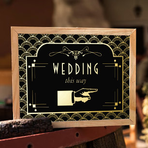 Vintage Deco Gatsby Wedding Collectie 1920 Folie Afdrukken
