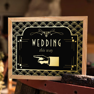 Vintage Deco Gatsby Wedding Collectie 1920 Folie Afdrukken